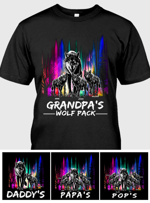 La meute de loups de grand-père - T-shirt et sweat à capuche personnalisés pour grand-père