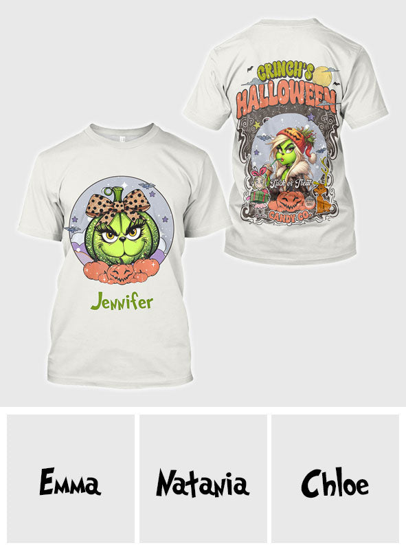 T-shirt personnalisé Green Pumpkin Mama Any Title - Vol de Noël sur toute la surface