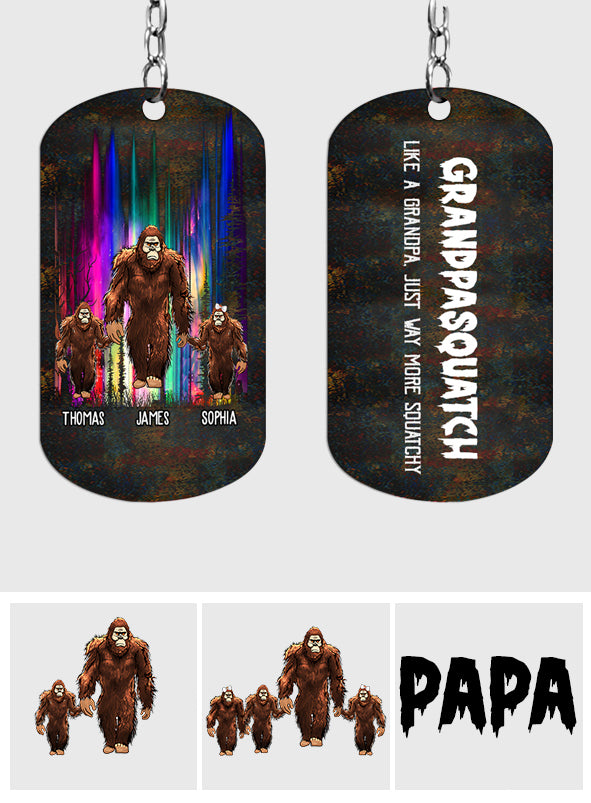 Grandpasquatch - Porte-clés personnalisé en acier inoxydable pour grand-père