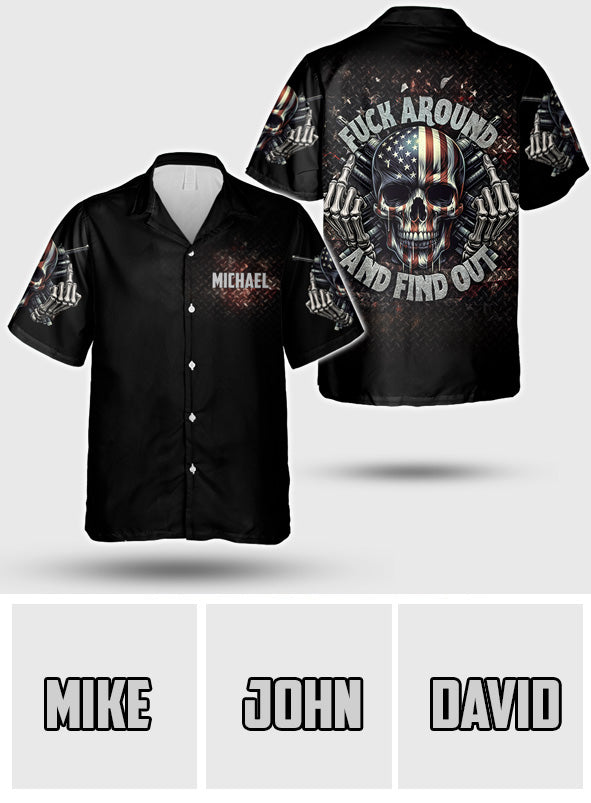 Baiser à voix haute - Chemise hawaïenne personnalisée à tête de mort