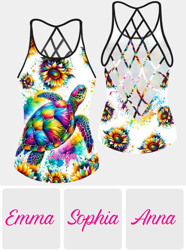 Turtle Lovers - Personalized Turtle Cross Tank Top