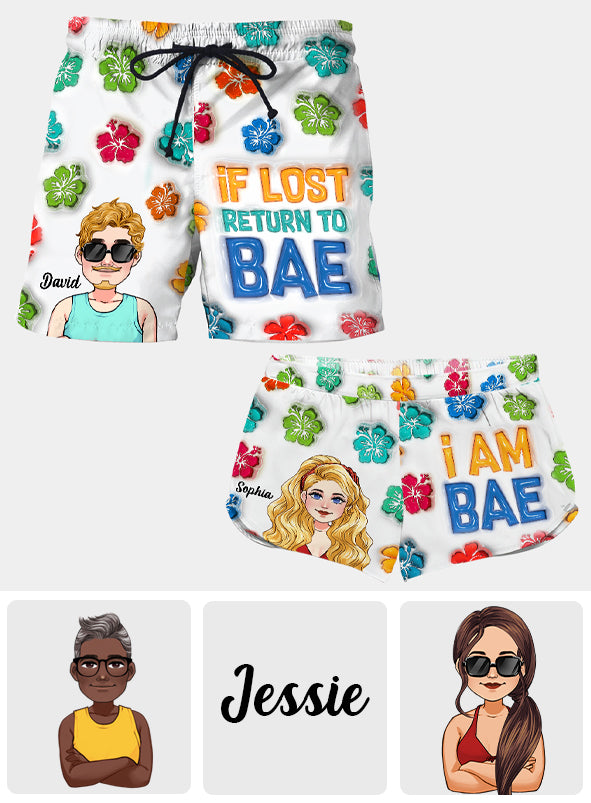 Si perdu, retournez à votre chéri(e) - Shorts personnalisés pour couples (hommes et femmes)