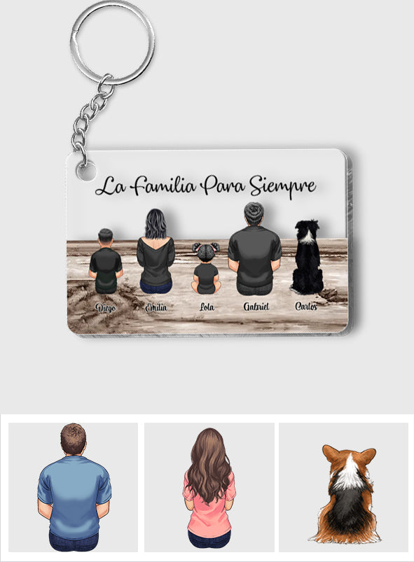 La Familia Para Siempre - Porte-clés transparent familial personnalisé