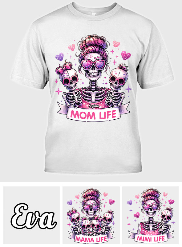 Vie de maman - T-shirt et sweat à capuche personnalisés avec tête de mort