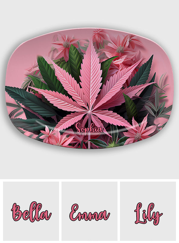 Assiette à cannabis personnalisée Pink Stoner Chick