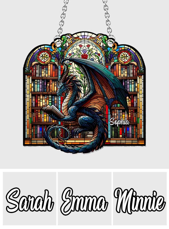 Lecteur de fiction - Ornement attrape-soleil personnalisé à suspendre à la fenêtre, en forme de livre