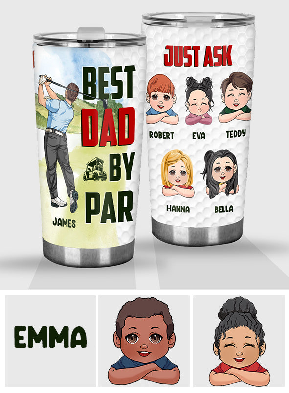 Meilleur papa par Par Any Title - Gobelet de golf personnalisé