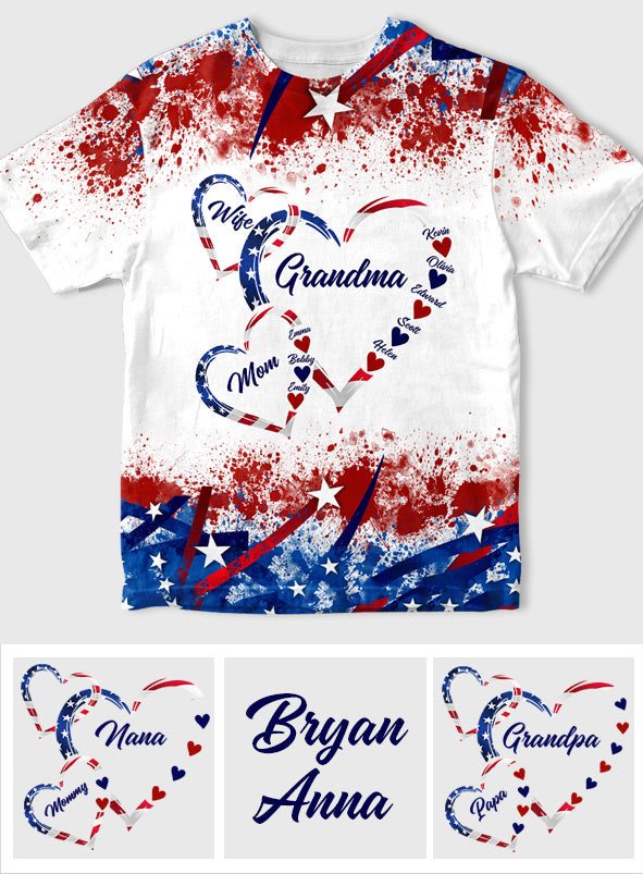 T-shirt personnalisé « Femme, Maman, Mamie » pour grand-mère