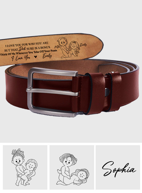 Je t'aime pour qui tu es - Ceinture en cuir personnalisée pour couple