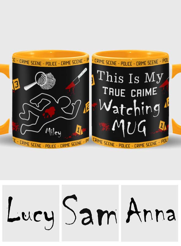 This Is My True Crime Watching Mug - Personalized Accent Mug