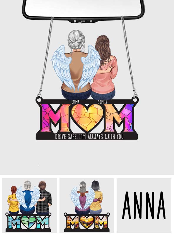 Conduis prudemment, je t'aime - Ornement de voiture transparent commémoratif personnalisé