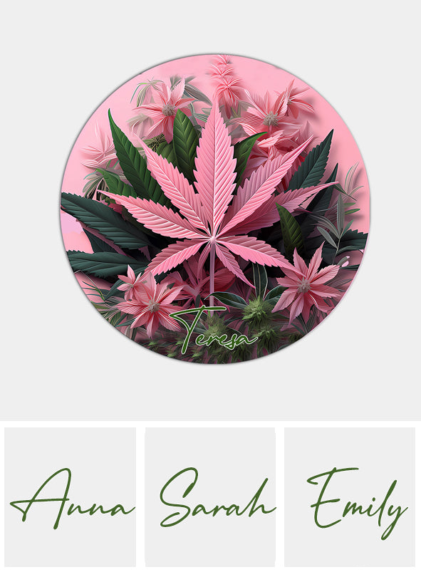 Tapis rond personnalisé Pink In My Area - Weedes