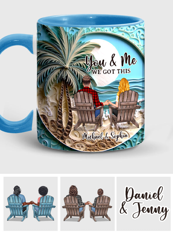 Mug personnalisé « Scène de plage » pour couple