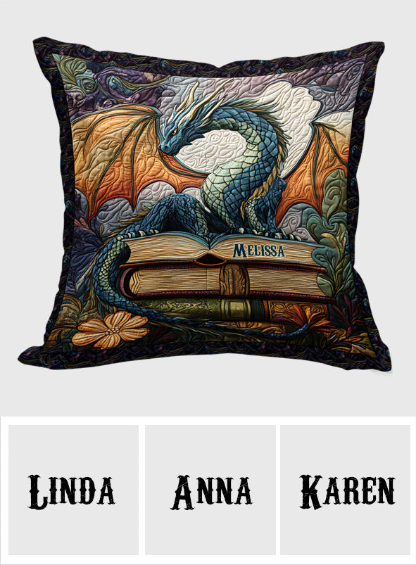 I'm Not A Book Worm I'm A Book Dragon - Personalized Book Throw Pillow