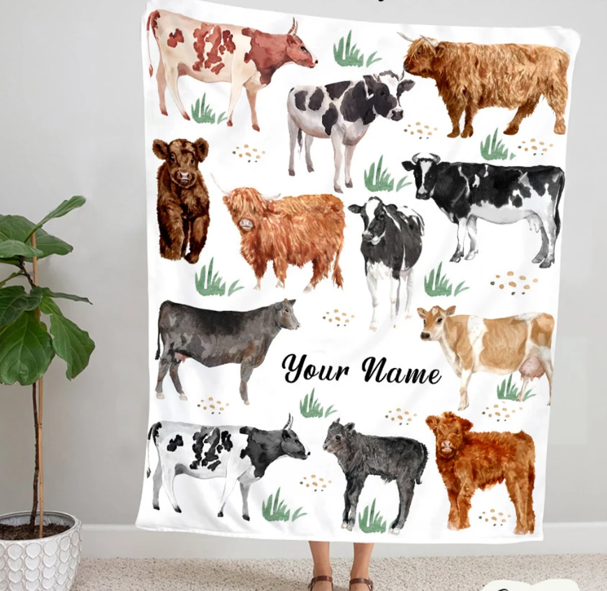 Cute Highland Cow Personalized Highland Cow Blanket 0624