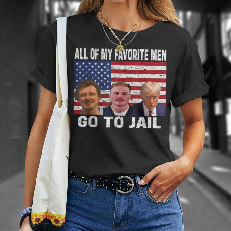 T-shirts « Tous mes hommes préférés vont en prison ! » | T-shirt humoristique Trump | T-shirt américain | Sweat-shirt Trump 2024 | T-shirt Donald Trump | T-shirt et sweat à capuche