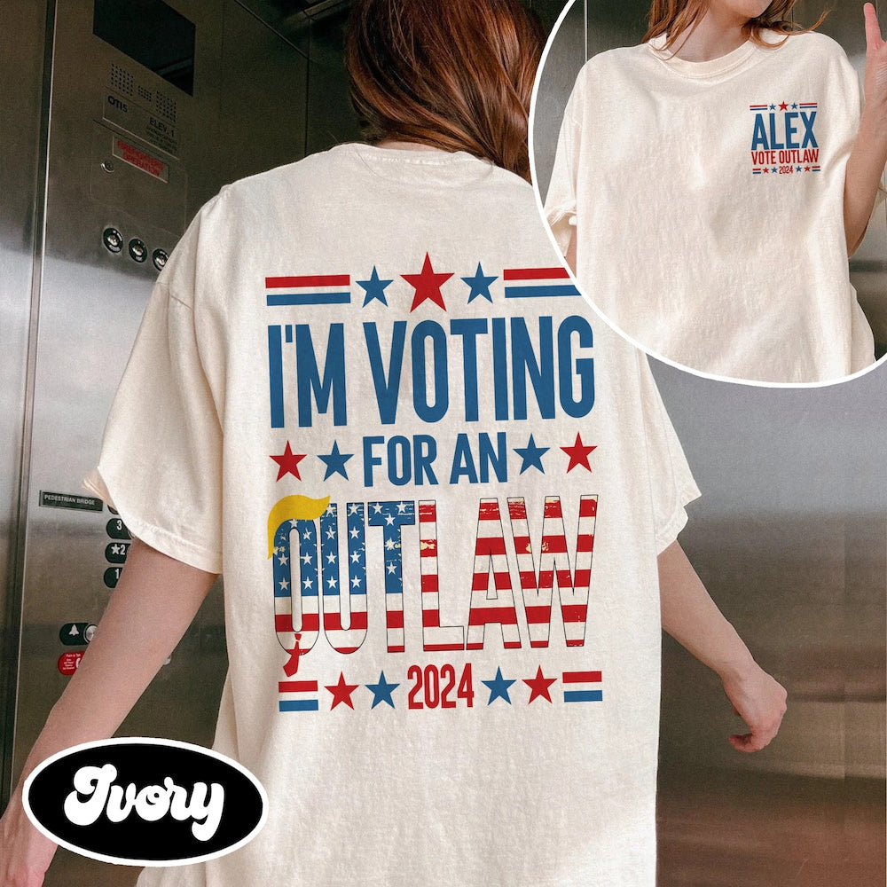 T-shirt personnalisé « Je vote pour le hors-la-loi 2024 », T-shirt « Make America Great Again », T-shirt politique humoristique, T-shirt et sweat à capuche graphiques sarcastiques
