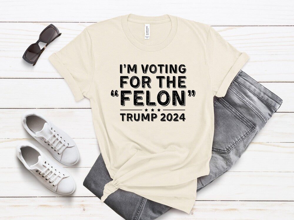T-shirt unisexe Trump - Votez pour un criminel en 2024 - T-shirt Donald Trump - T-shirt républicain humoristique - T-shirt vintage - T-shirt et sweat à capuche Trump 2024