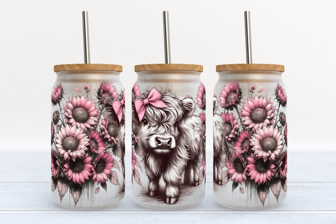 Mignon bébé vache des Highlands Canette en verre 0624