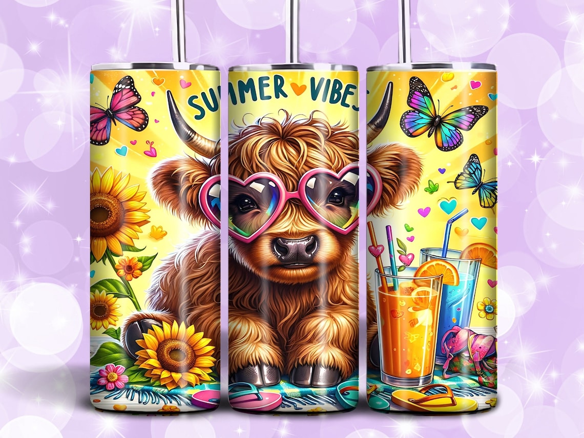 Gobelet isotherme Summer Vibes Highland Cow 0624