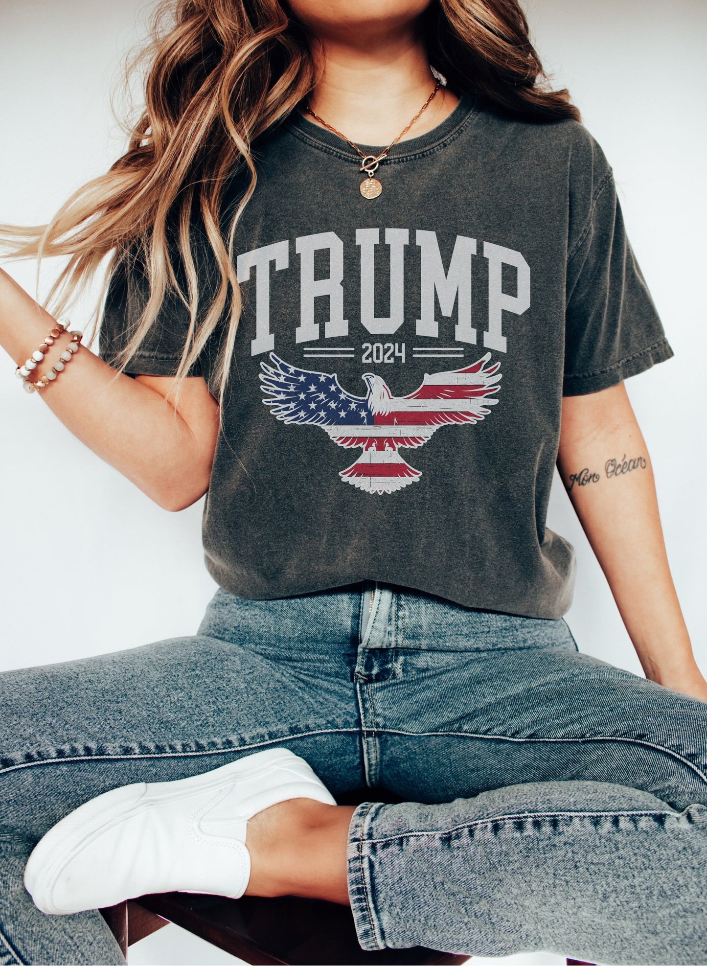 T-shirt Trump, T-shirt drapeau américain, T-shirt pro-Trump, T-shirt aigle pro-américain, T-shirt Trump 2024, T-shirt républicain, T-shirt et sweat à capuche MAGA 2024