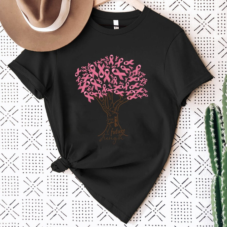 T-shirt et sweat à capuche « Arbre au ruban rose », T-shirt « Arbre contre le cancer », Sensibilisation au cancer du sein 0924