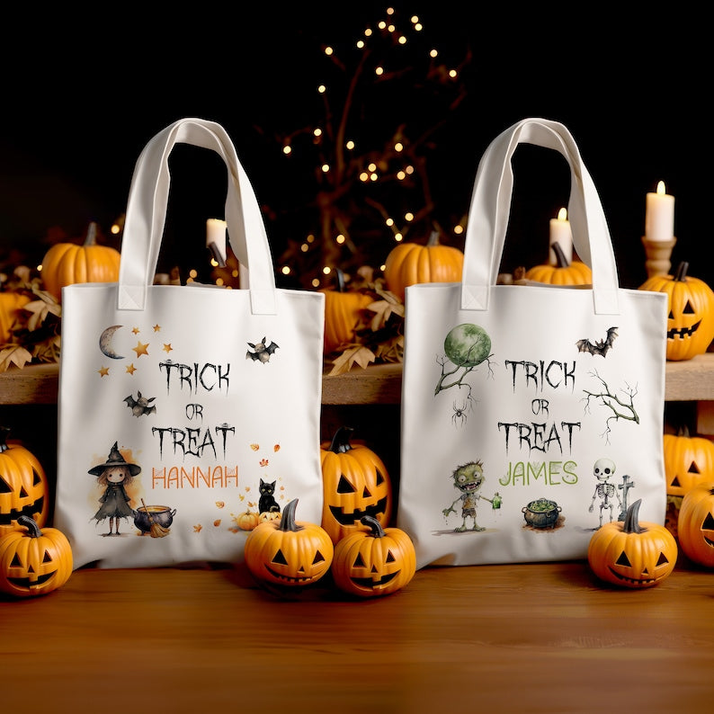 Sac fourre-tout d'Halloween pour la chasse aux bonbons - Sac fourre-tout d'Halloween personnalisé 0924