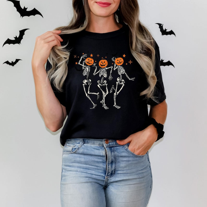 Dancing Skeleton Pumpkin - Halloween Halloween T-shirt & Hoodie 0924