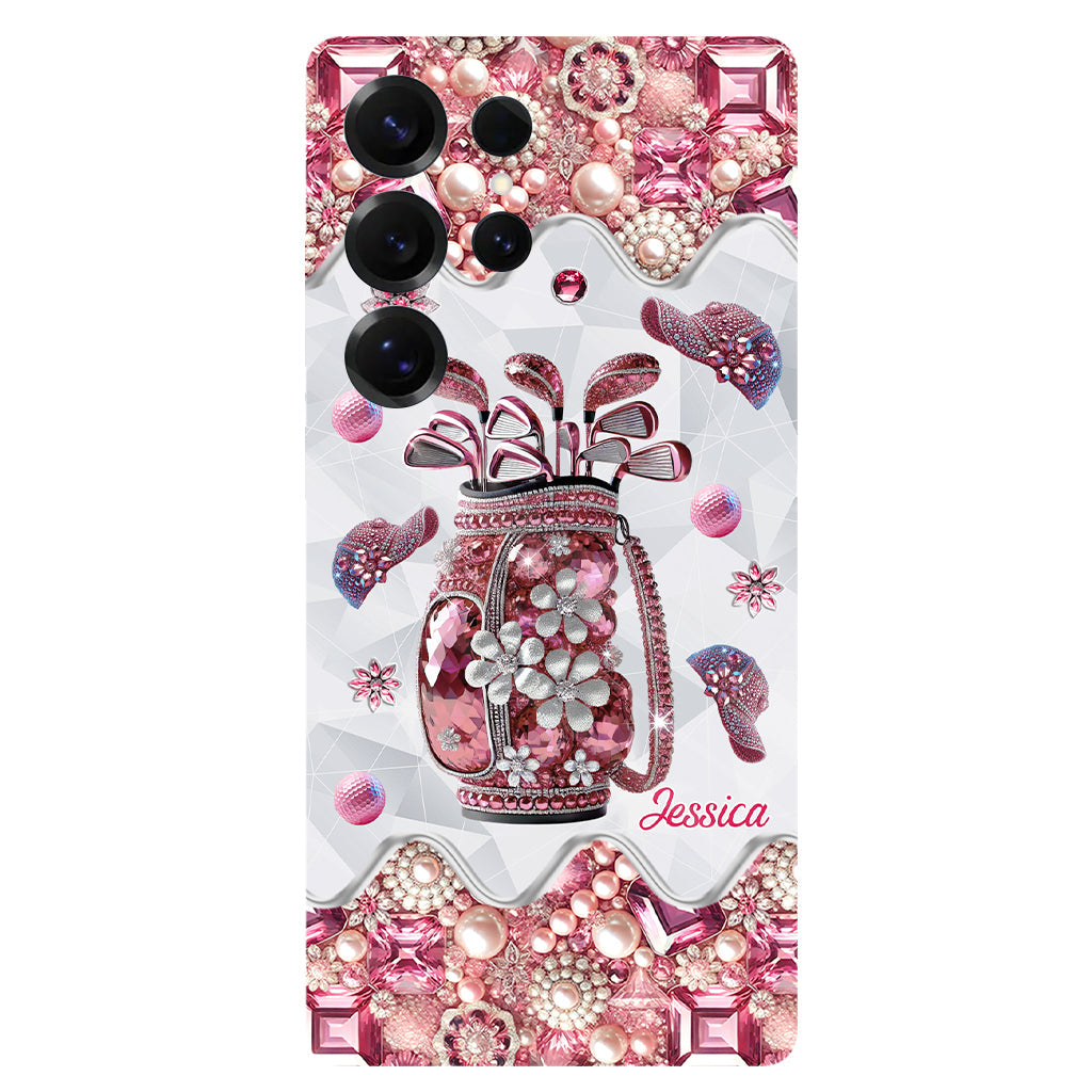 Une fille qui adore le golf - Coque de téléphone personnalisée avec imprimé golf intégral