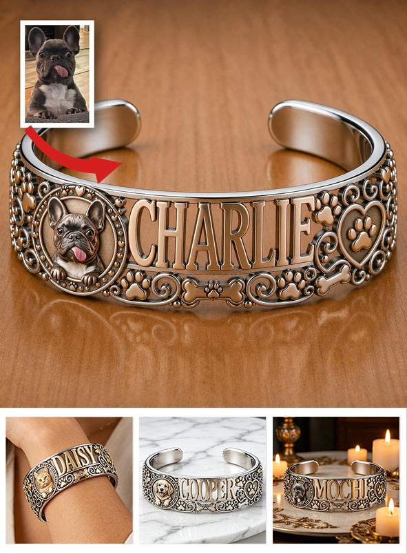 Bracelet en Cuir Personnalisé Boston Terrier - Cadeau pour Amoureux des Chiens