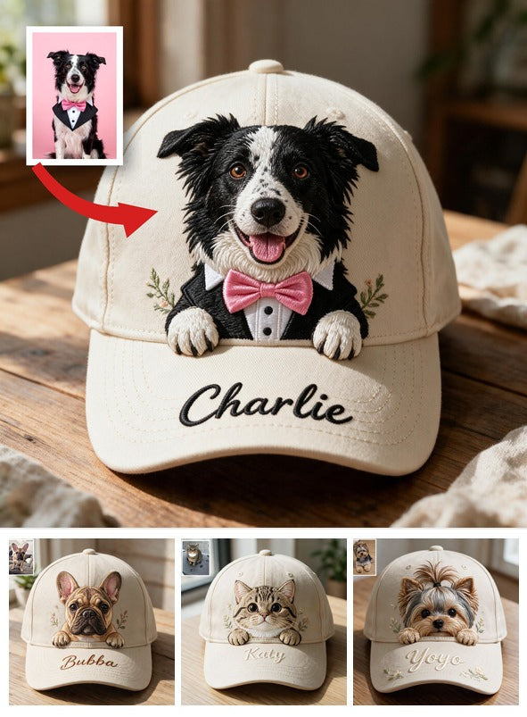 Personalized Embroidered Border Collie Classic Cap, Custom Pet Name Gift for Dog Lovers Casual Outdoor Sun Hat