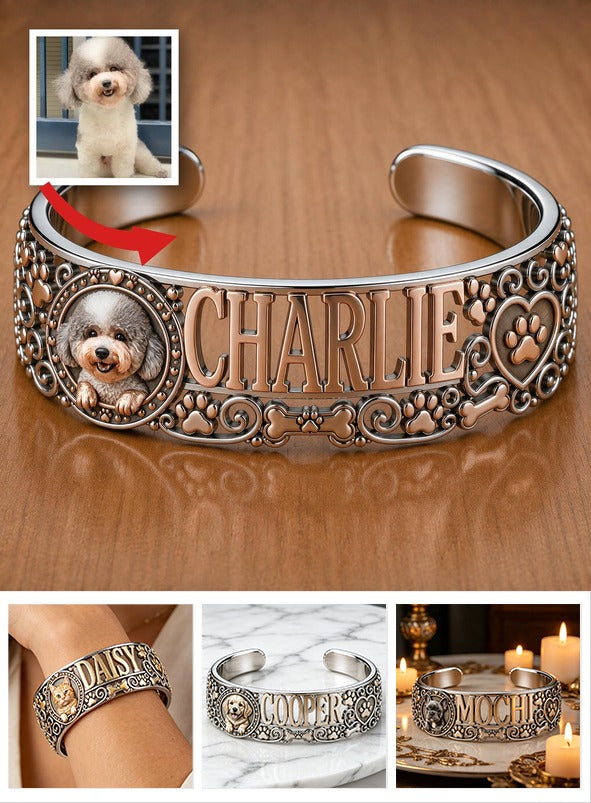 Bracelet en Cuir Personnalisé pour Poodle Toy, Bijou pour Animaux avec Nom Personnalisé
