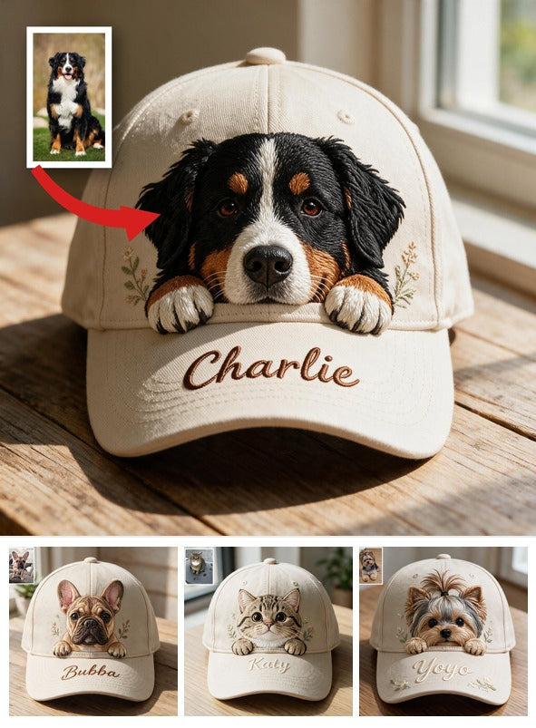 Personalized Peeking Tri-Color Australian Shepherd Classic Cap, Cute Custom Gift for Aussie Dog Owners