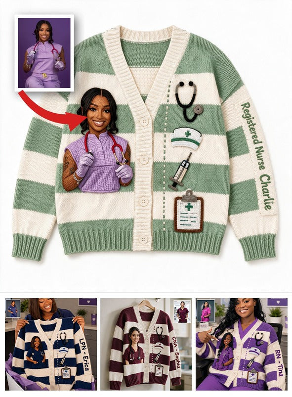 Cardigan Infirmier Personnalisé | Design Mignon de Vie d'Infirmier, Cadeau Idéal pour Appréciation des Infirmiers