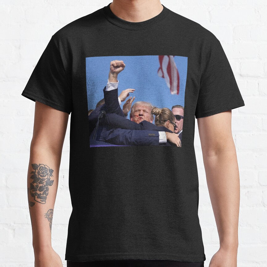T-shirt « Never Surrender », T-shirt « Fight For America », T-shirt et sweat à capuche « Rallye 2024 »