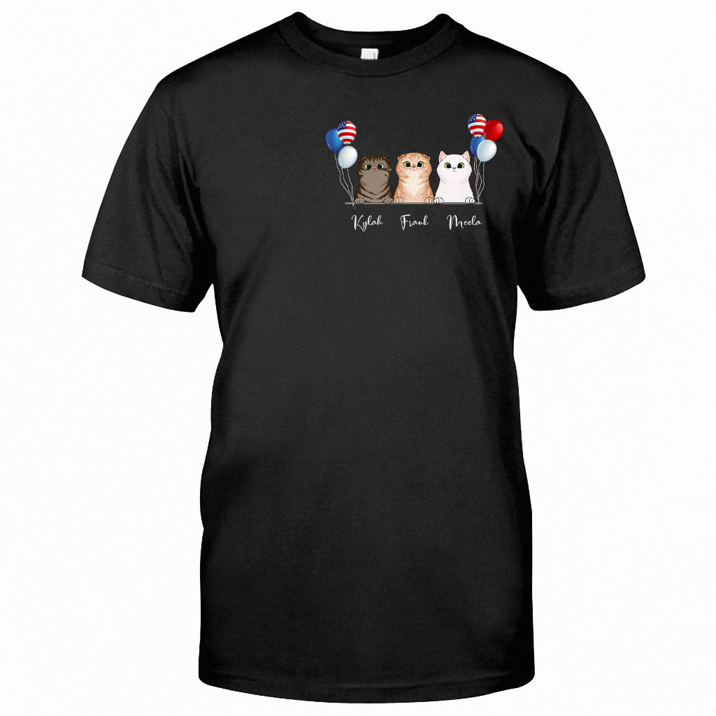 La vie est plus belle avec des chats - T-shirt et sweat à capuche personnalisés pour la fête de l'Indépendance