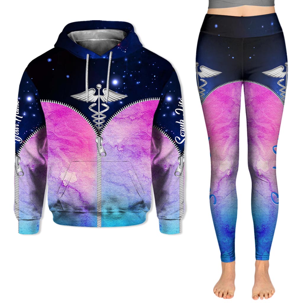 Infirmière dans les veines - Sweat à capuche et legging personnalisés « Infirmière »