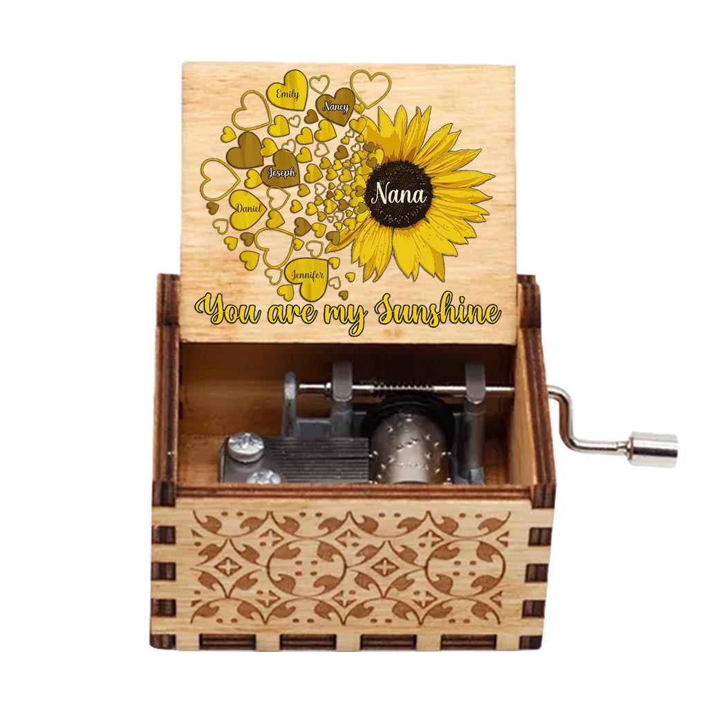 Tu es mon rayon de soleil - Boîte à musique à manivelle personnalisée pour la fête des mères, grand-mère