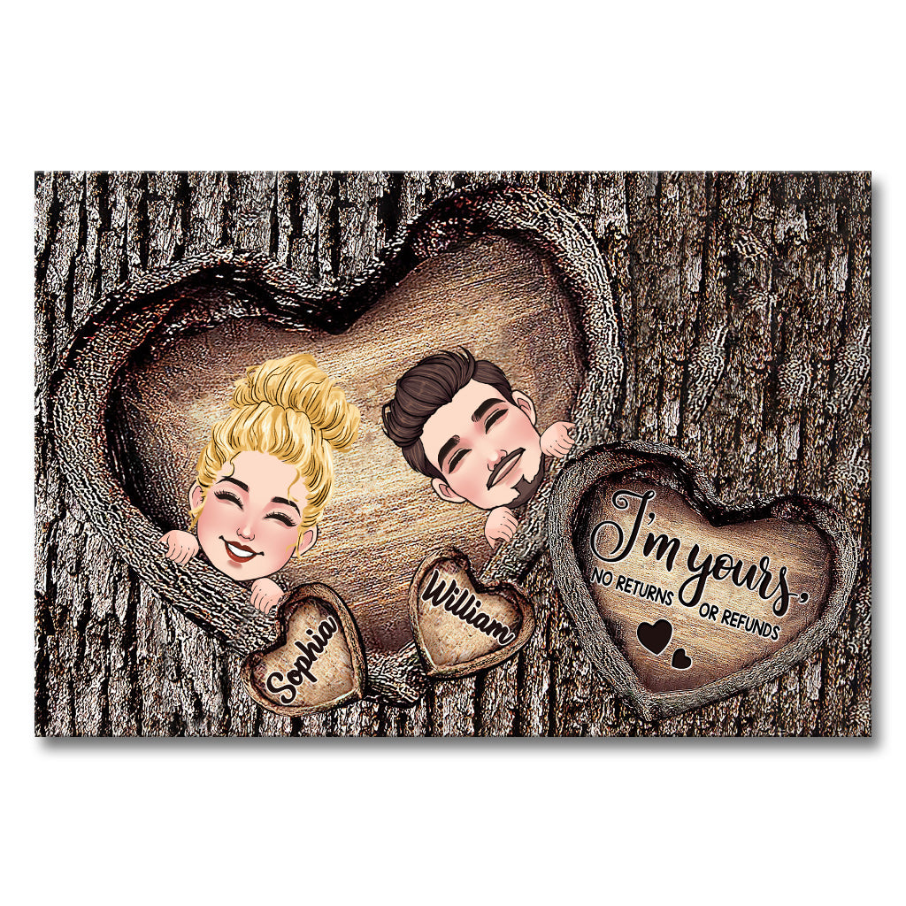 Couple Heart - Personalized Couple Canvas and Poster