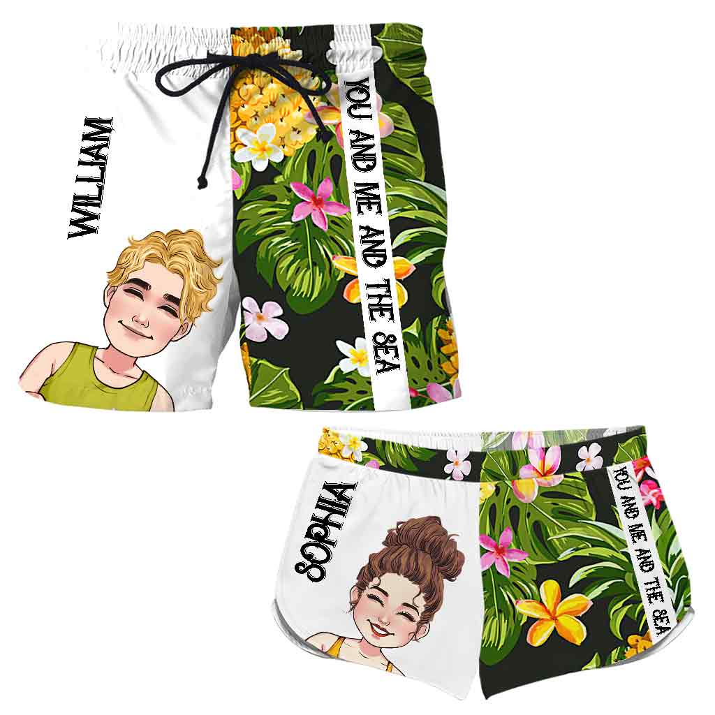 Vous, moi et la mer - Shorts personnalisés pour hommes et femmes amoureux de la mer