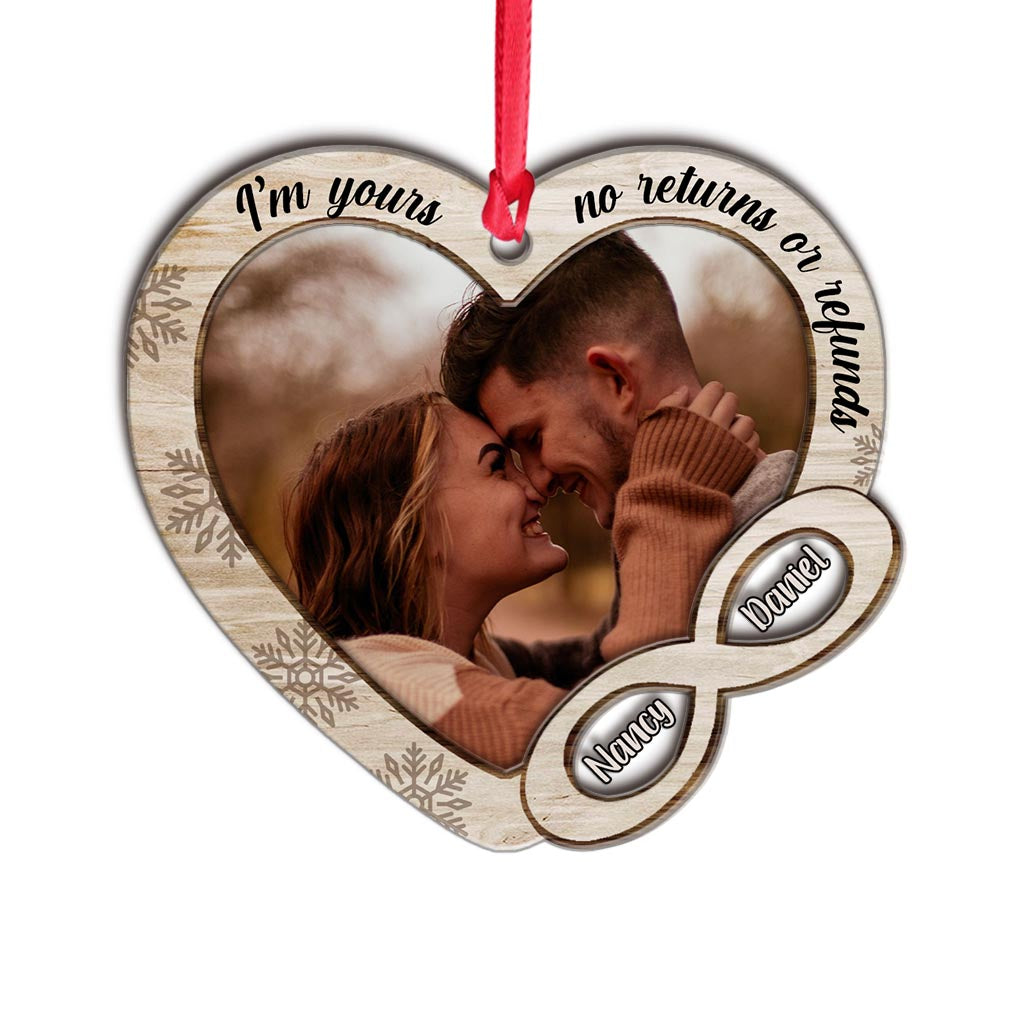 Je suis à toi. Ni retour ni remboursement - Ornement personnalisé pour couple à plusieurs niveaux.