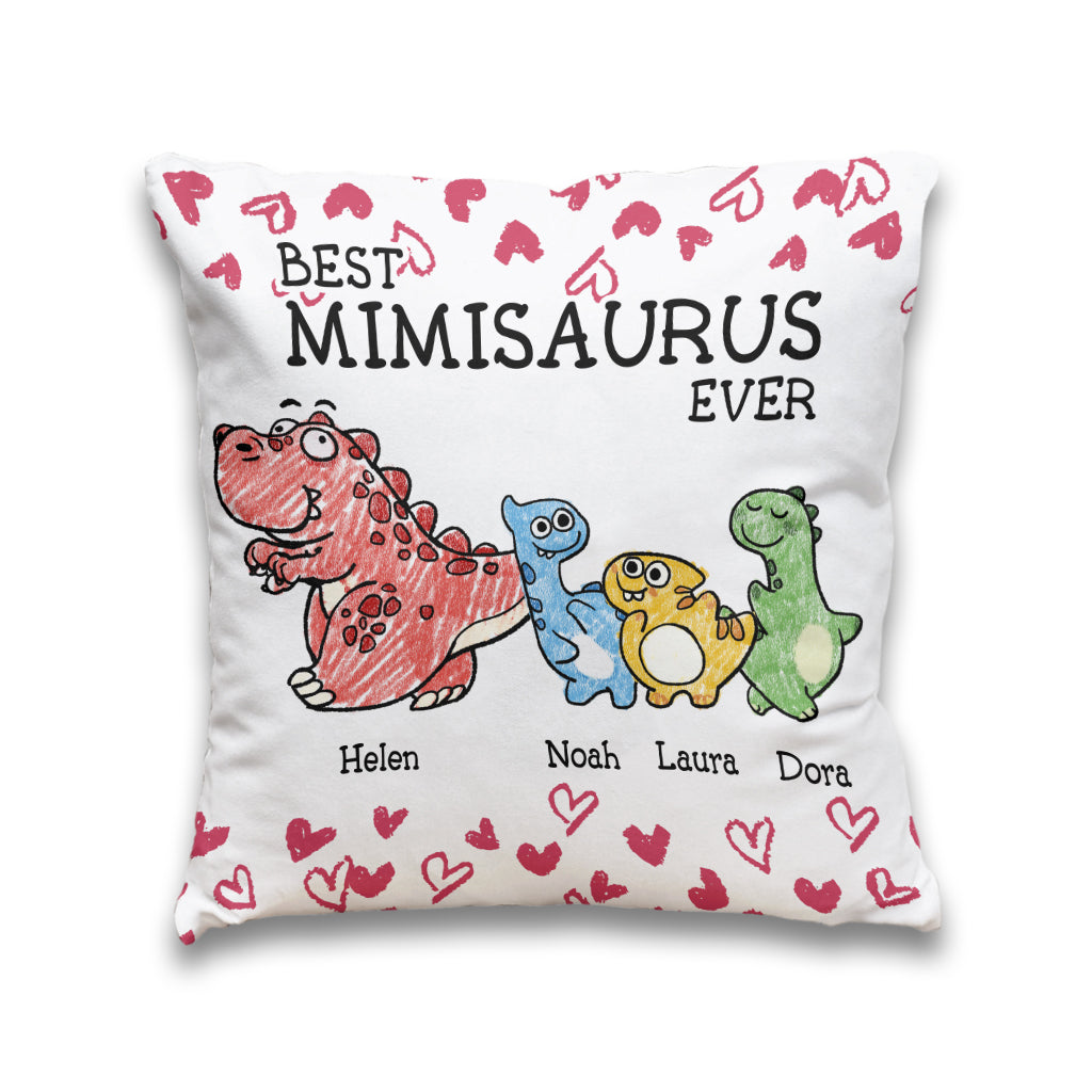 Best Mimisaurus Ever - Gift for grandma, mom, aunt - Personalized Throw Pillow