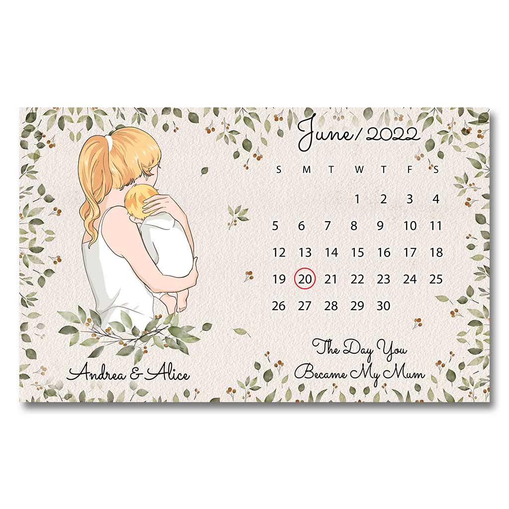 Le jour où tu es devenue ma maman - Affiche personnalisée pour la fête des mères
