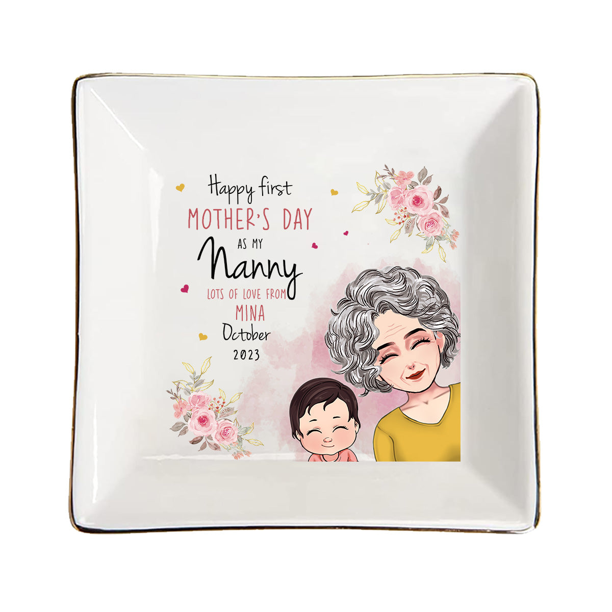 Bonne fête des Mères ! Porte-bijoux personnalisé pour grand-mère.