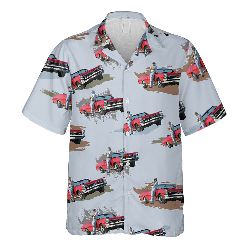Photo de muscle car insérée - Chemise hawaïenne personnalisée avec photo de muscle car