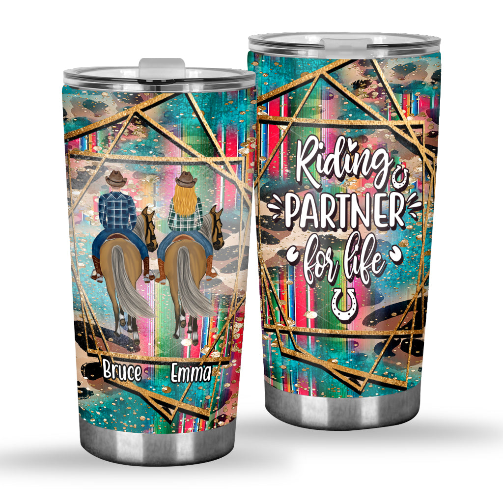 Partenaire d'équitation pour la vie - Gobelet personnalisé pour chevaux