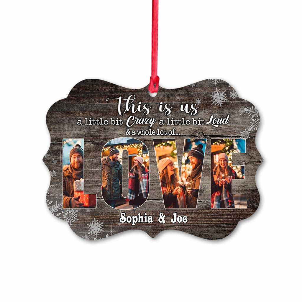 This Is Us Snowy - Ornement de Noël personnalisé pour couple (Impression recto verso)