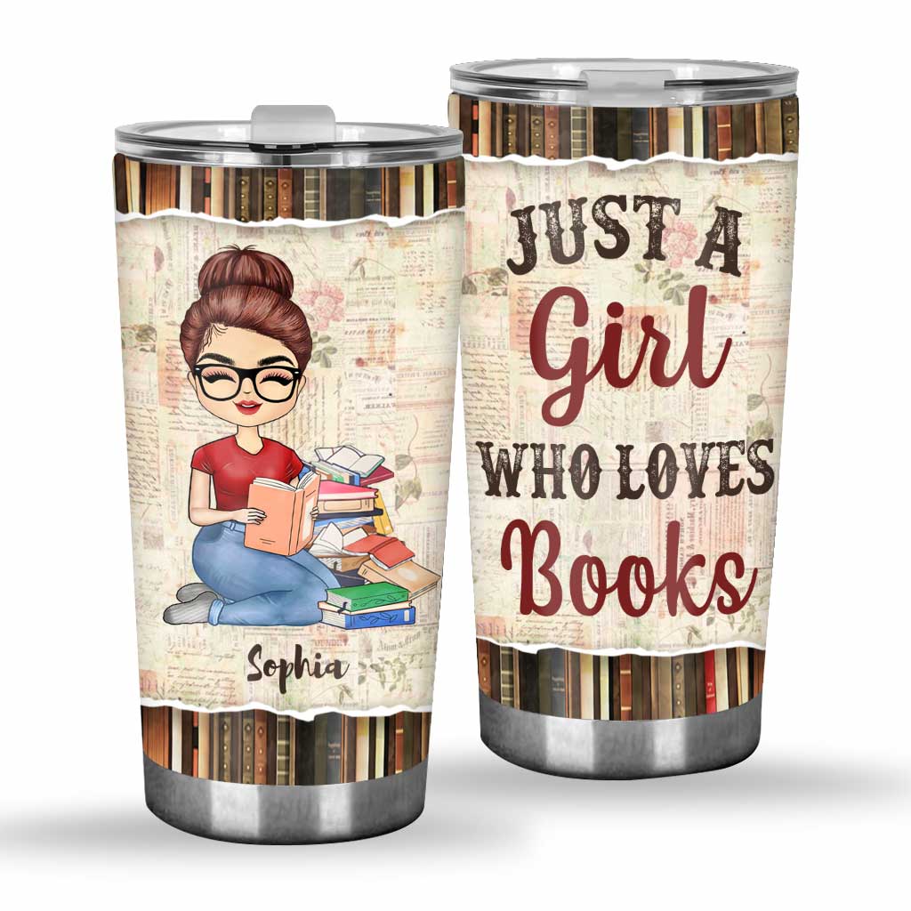 Gobelet isotherme personnalisé « Juste une fille qui aime les livres »