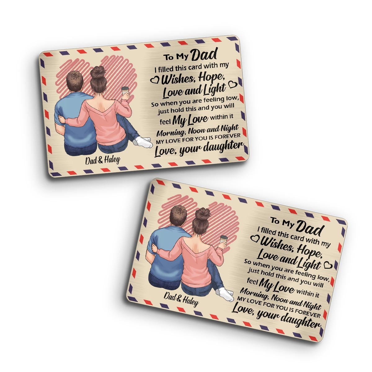 À mon papa - Carte personnalisée pour la fête des pères à insérer dans son portefeuille