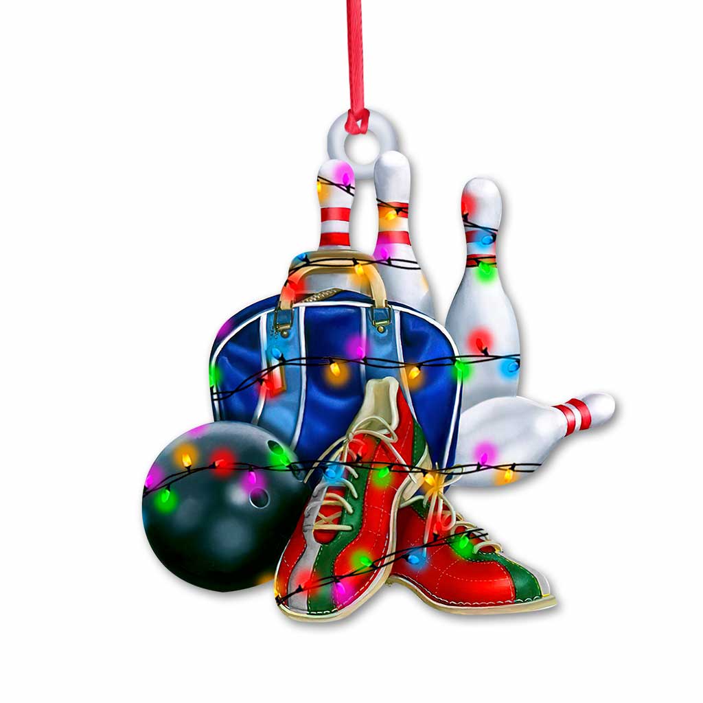 Jeu de bowling de Noël - Ornement (Imprimé des deux côtés)